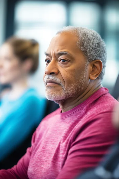 Senior African American Man Listening During Office Meeting