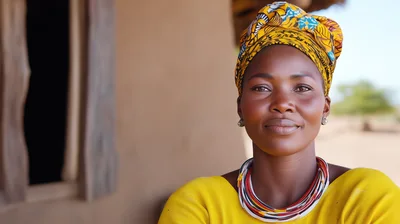 Portrait Of A Young African Woman In Traditional Attire