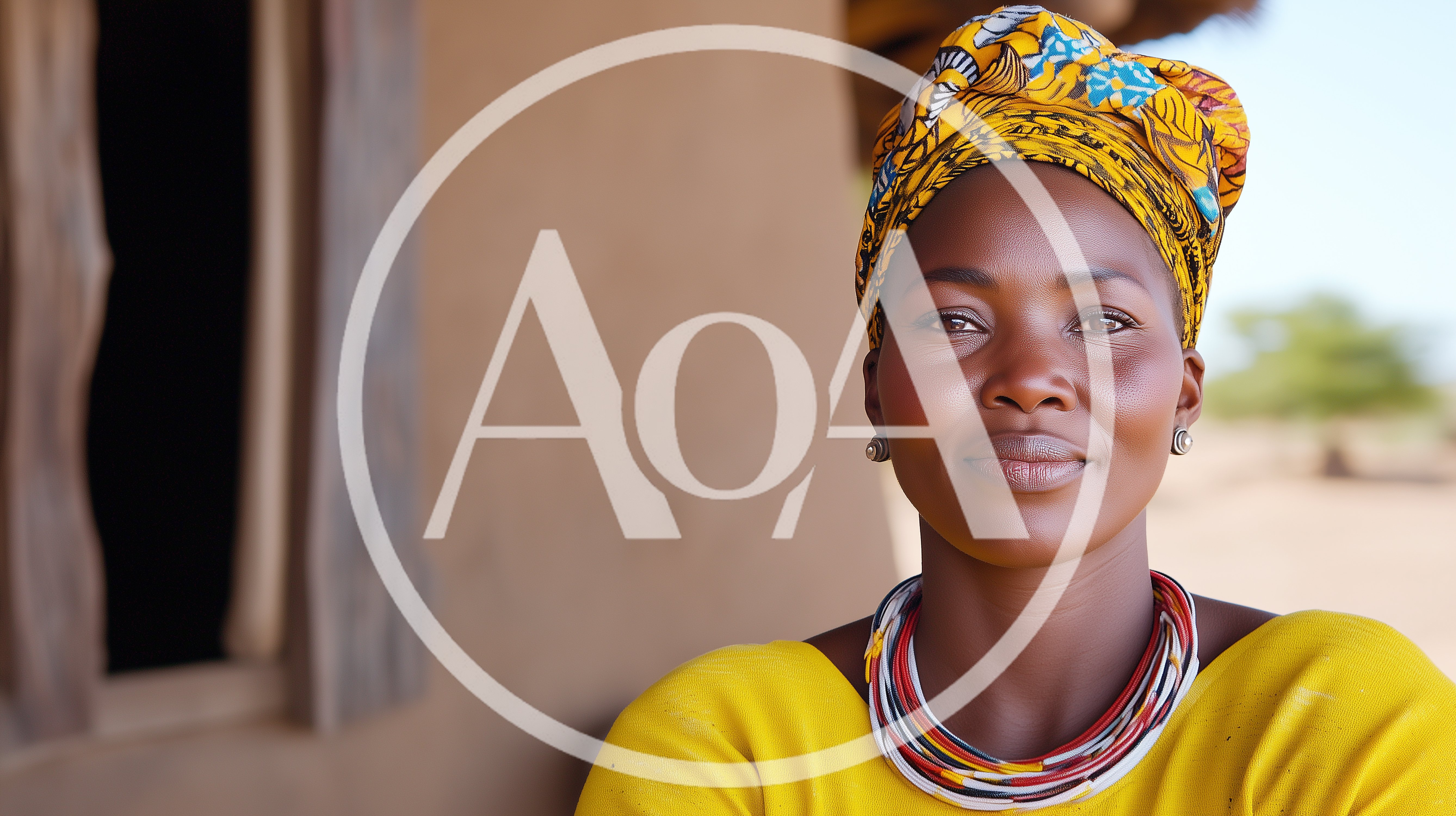 Portrait Of A Young African Woman In Traditional Attire
