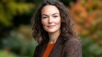 Portrait Of A Professional Woman With Curly Hair