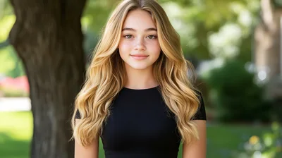 Portrait Of A Young Blonde Woman Outdoors