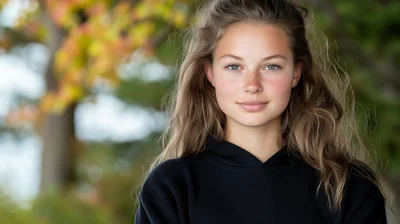 Portrait Of A Young Woman With Natural Makeup
