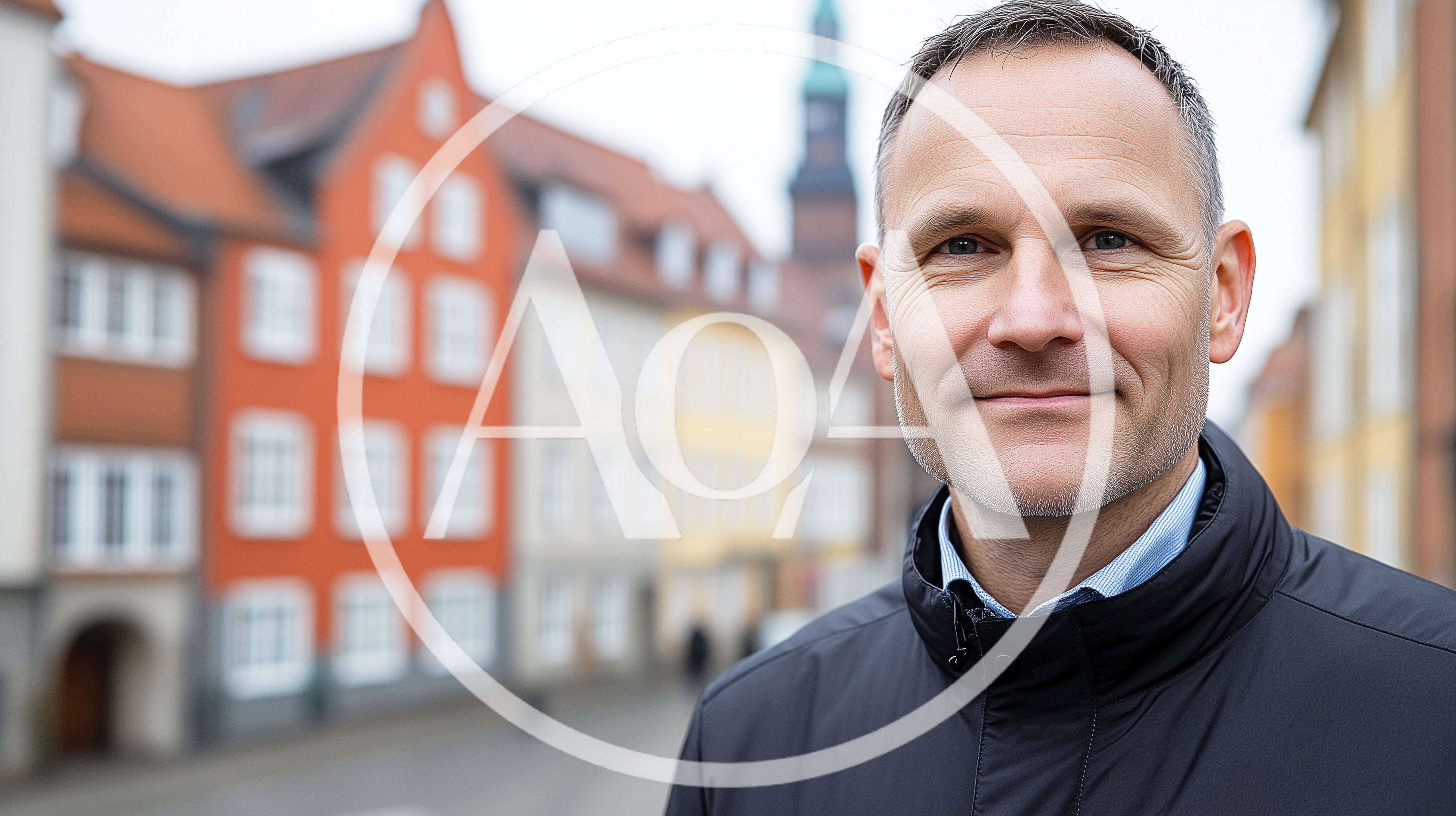 Portrait Of A Middle Aged Man In A European City