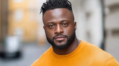 Portrait Of A Confident Black Man In Yellow Sweater