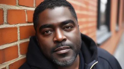 Portrait Of A Man Leaning Against A Brick Wall