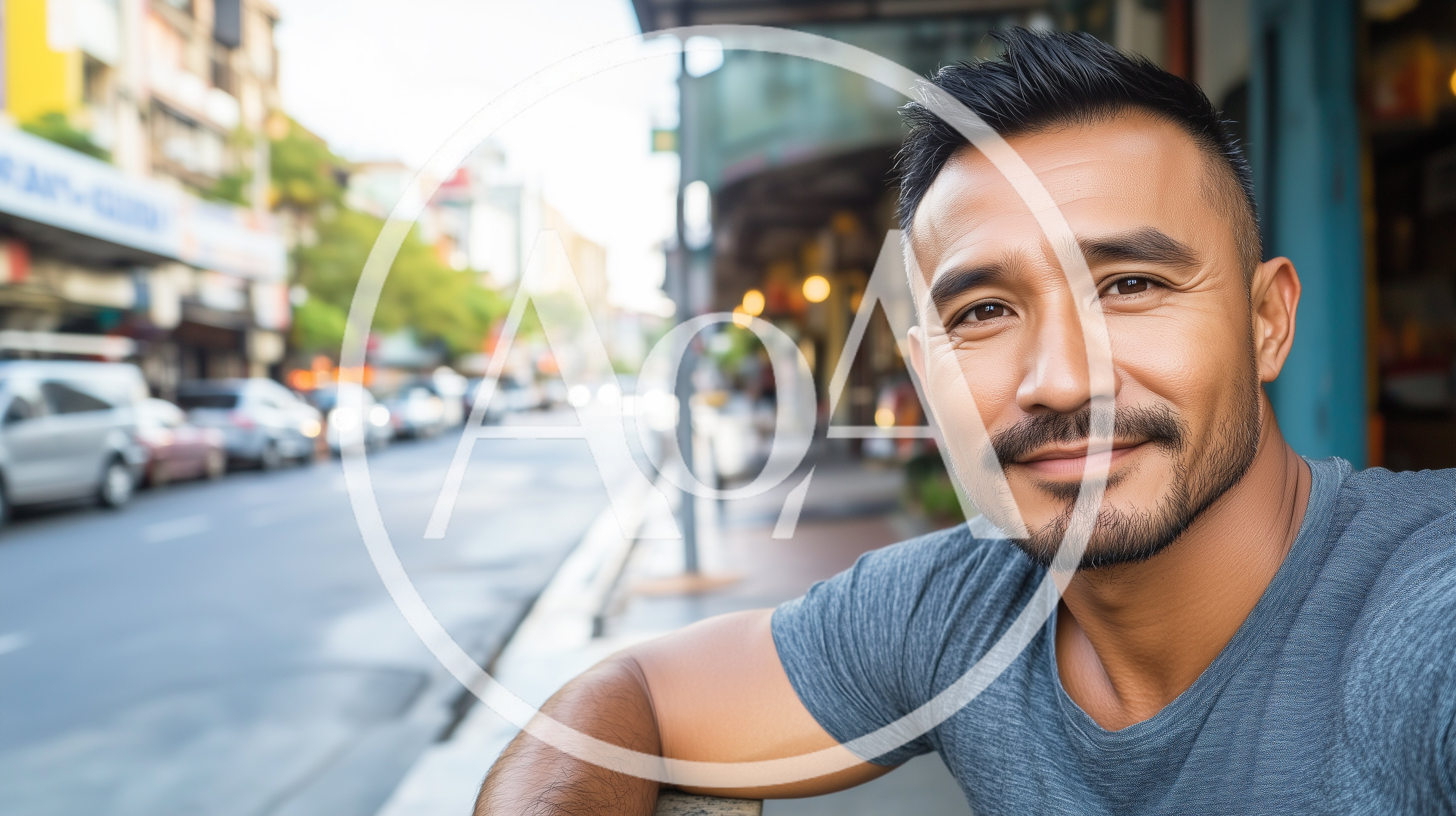 Portrait Of A Smiling Asian Man Outdoors