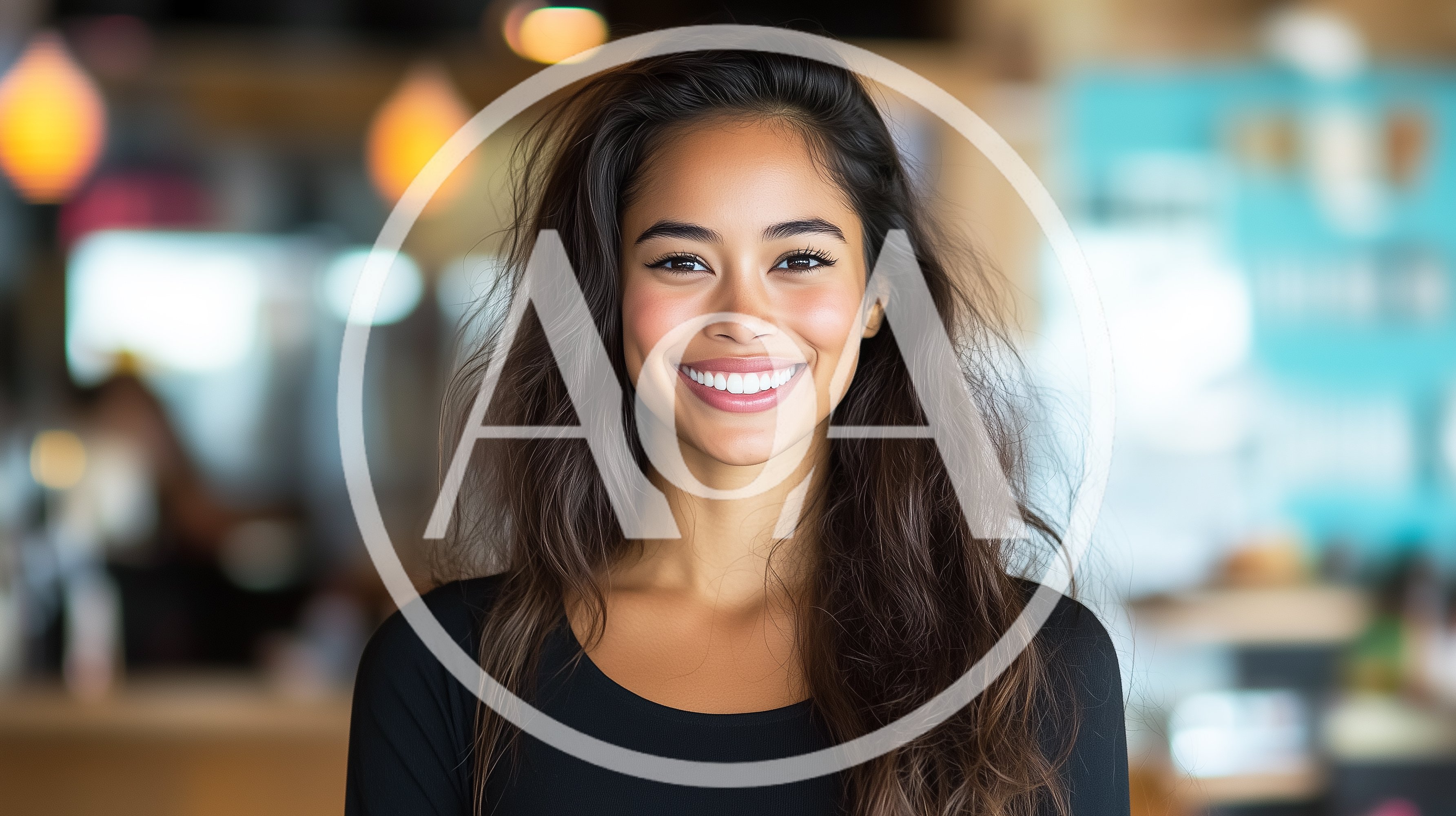 Portrait Of A Smiling Young Woman With Long Hair