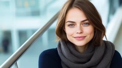 Portrait Of A Young Woman With A Scarf