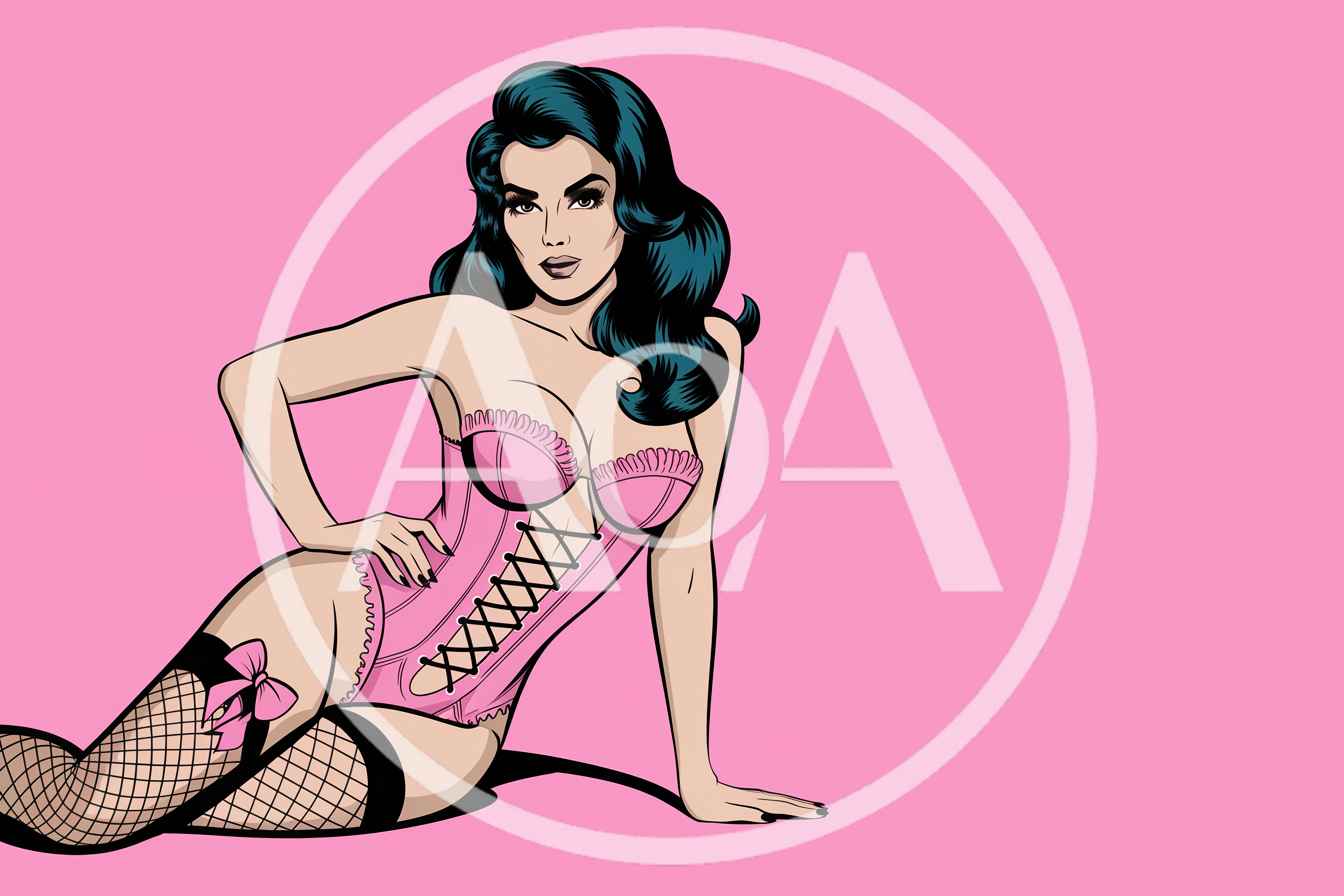 Pop Art Illustration Of A Pinup Girl In Lingerie
