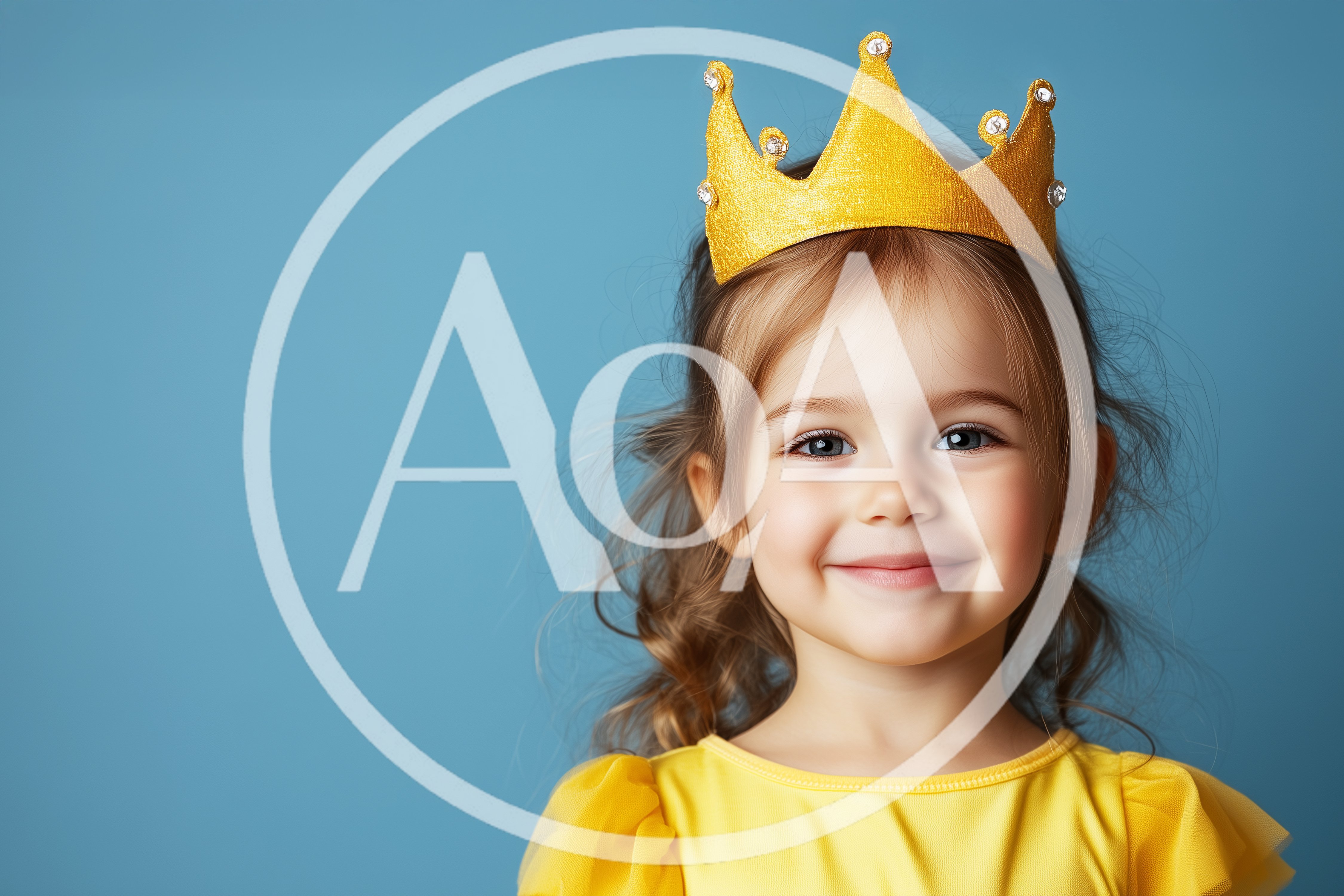 Little Girl Wearing A Golden Crown