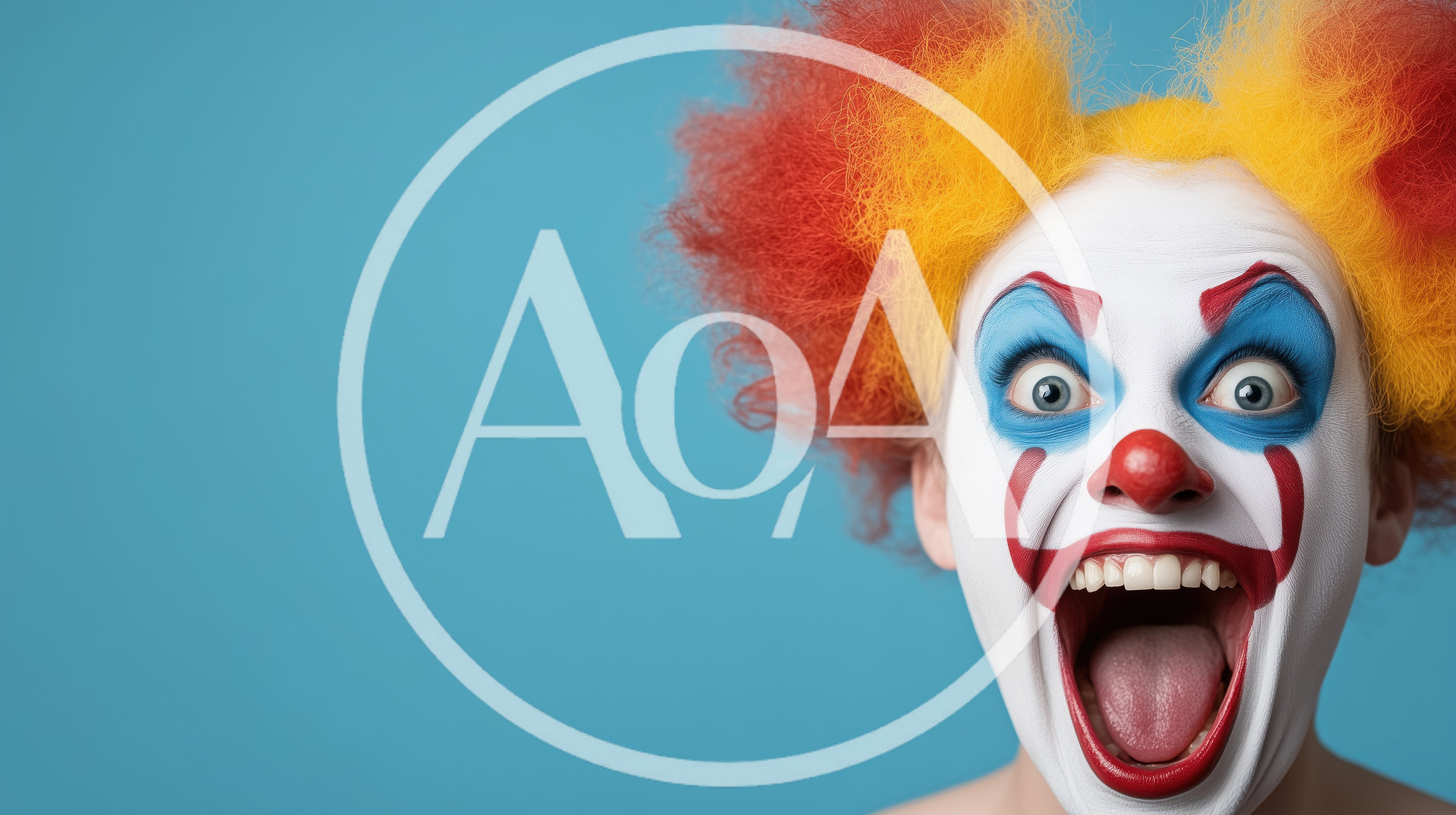 Close Up Portrait Of A Screaming Clown