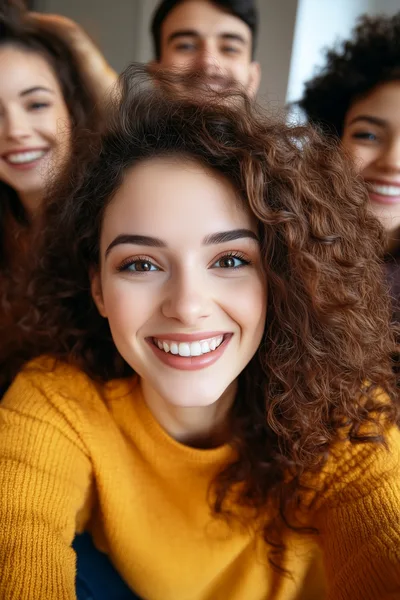 Group of Diverse Friends Taking a Happy Selfie