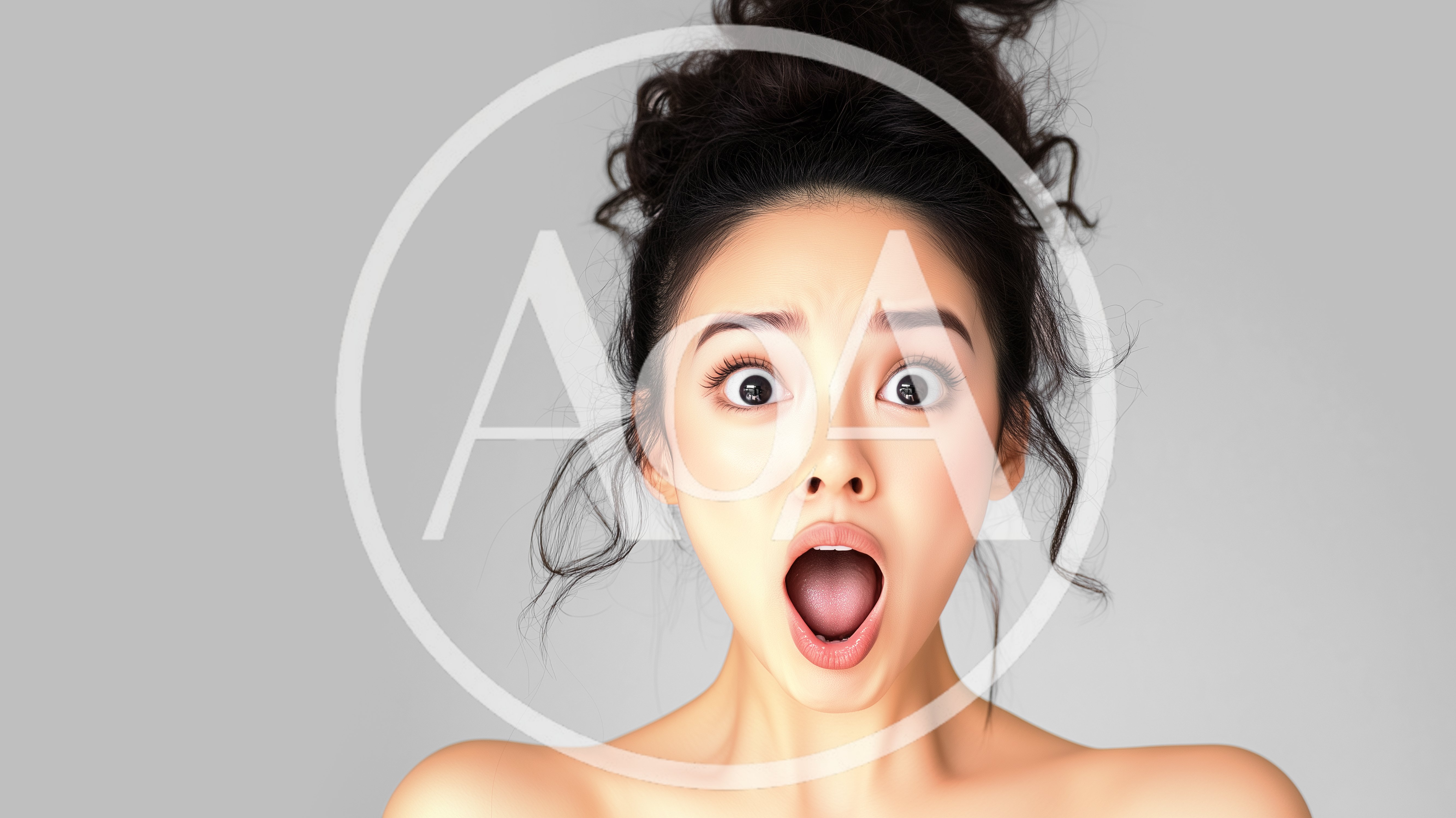 Surprised Young Asian Woman With Wide Open Mouth