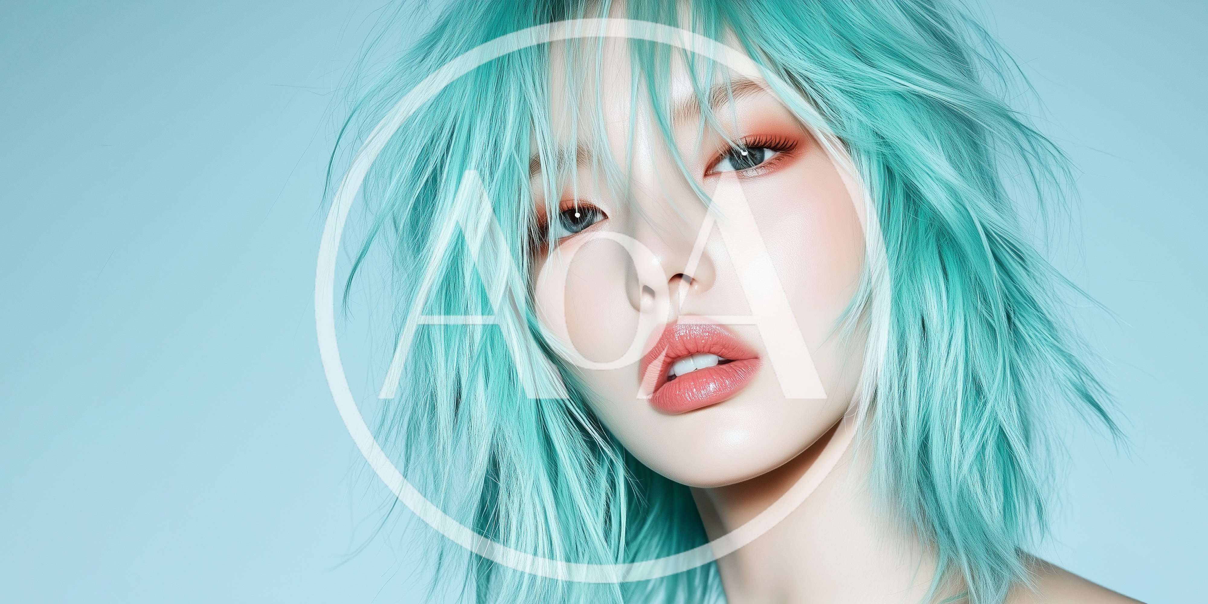 Portrait Of A Young Woman With Vibrant Teal Hair