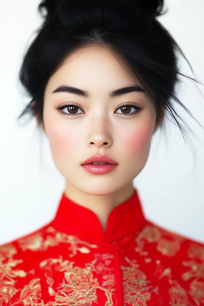 Portrait Of A Young Asian Woman In Traditional Dress