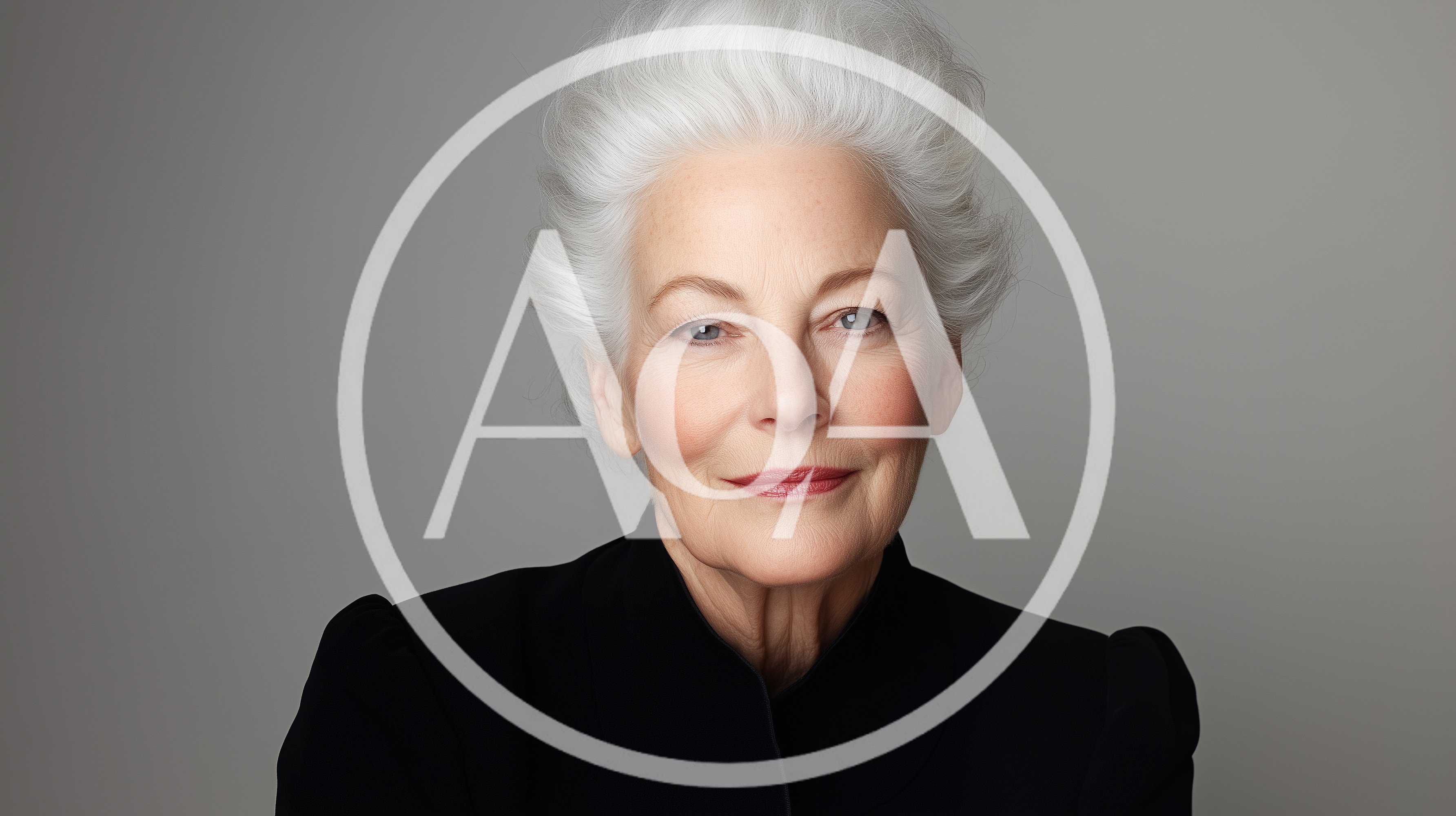 Portrait Of An Elegant Senior Woman With Silver Hair