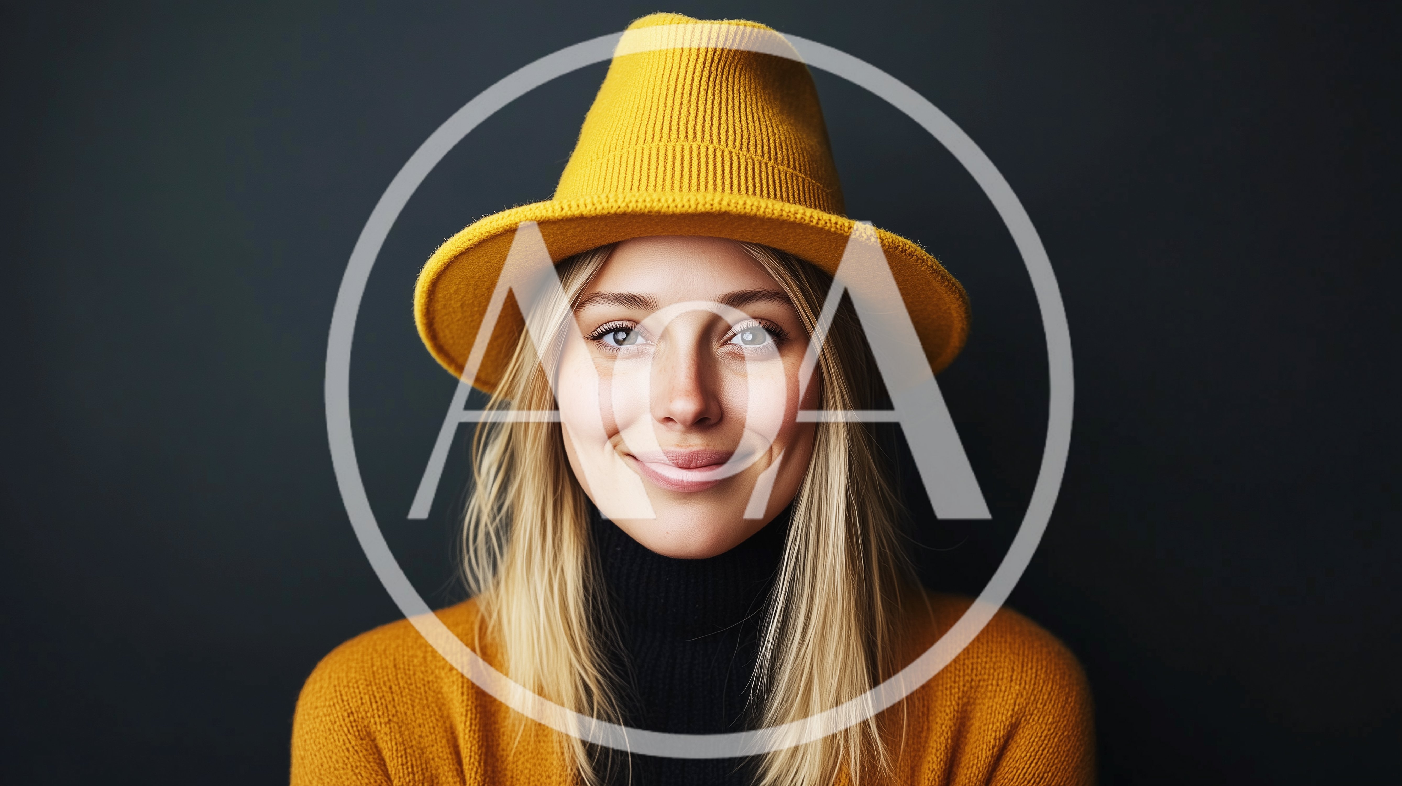 Portrait Of A Smiling Woman Wearing A Yellow Hat