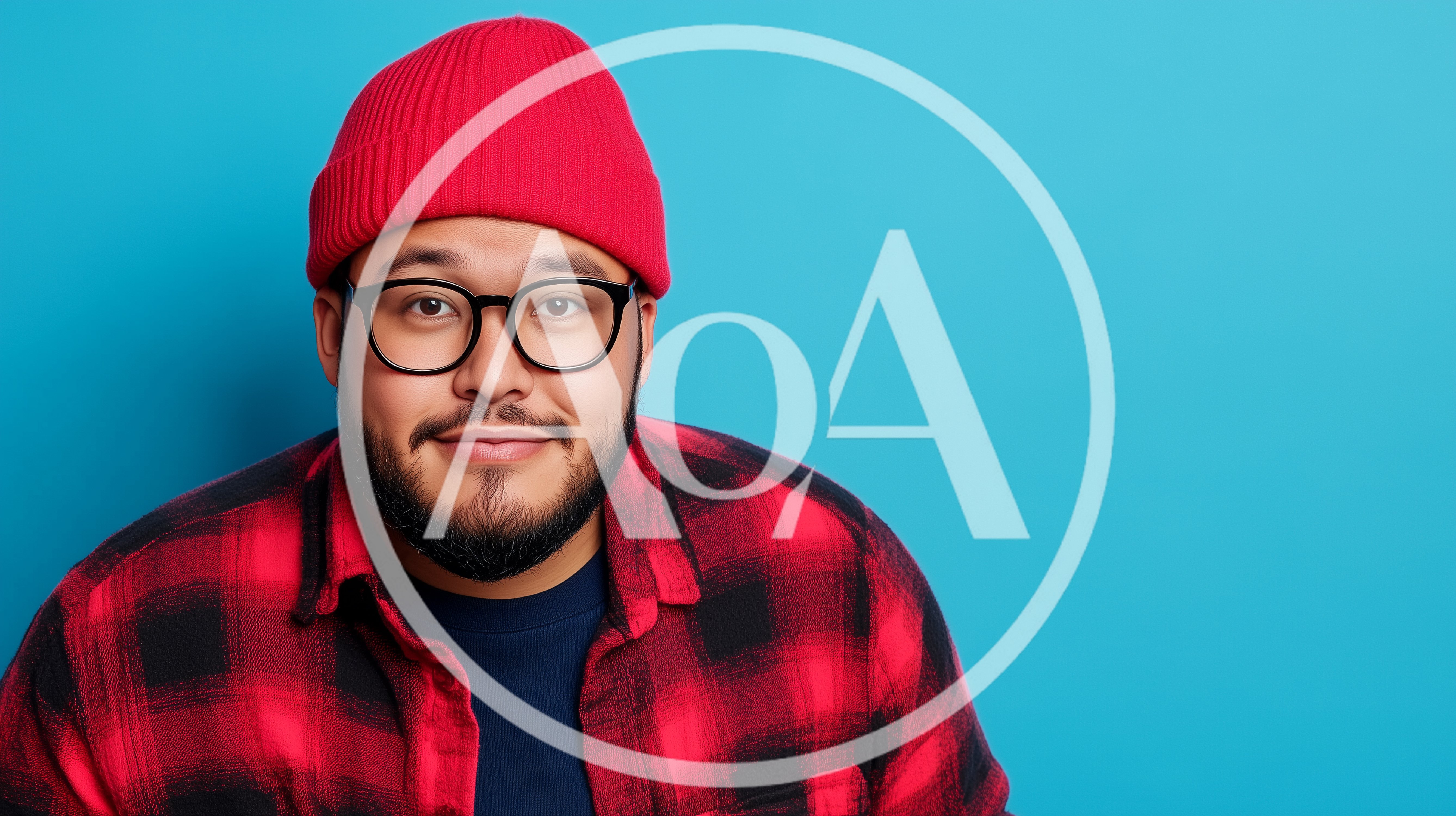 Portrait Of A Man Wearing A Red Beanie