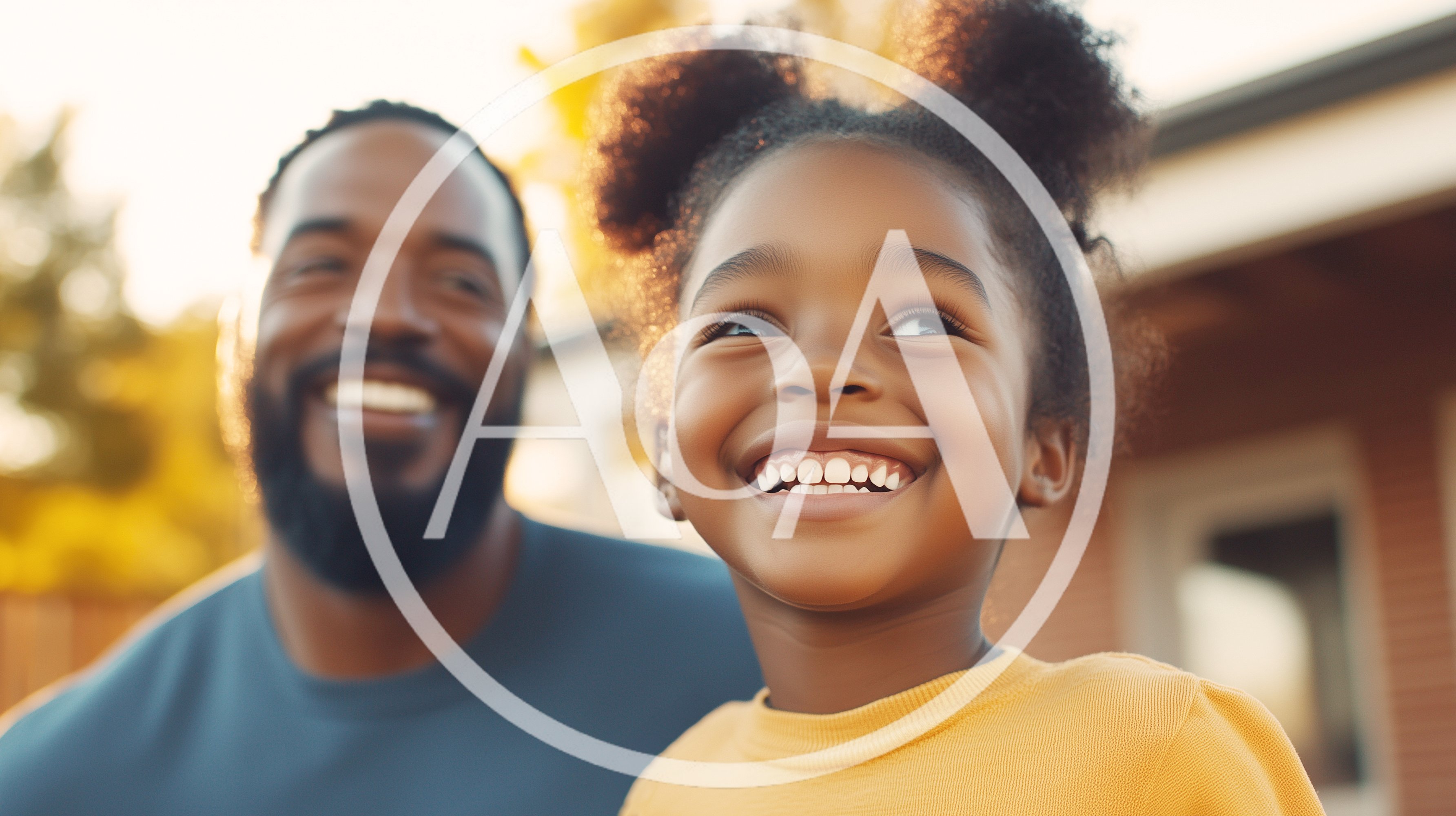 Happy Father and Daughter Smiling Outdoors