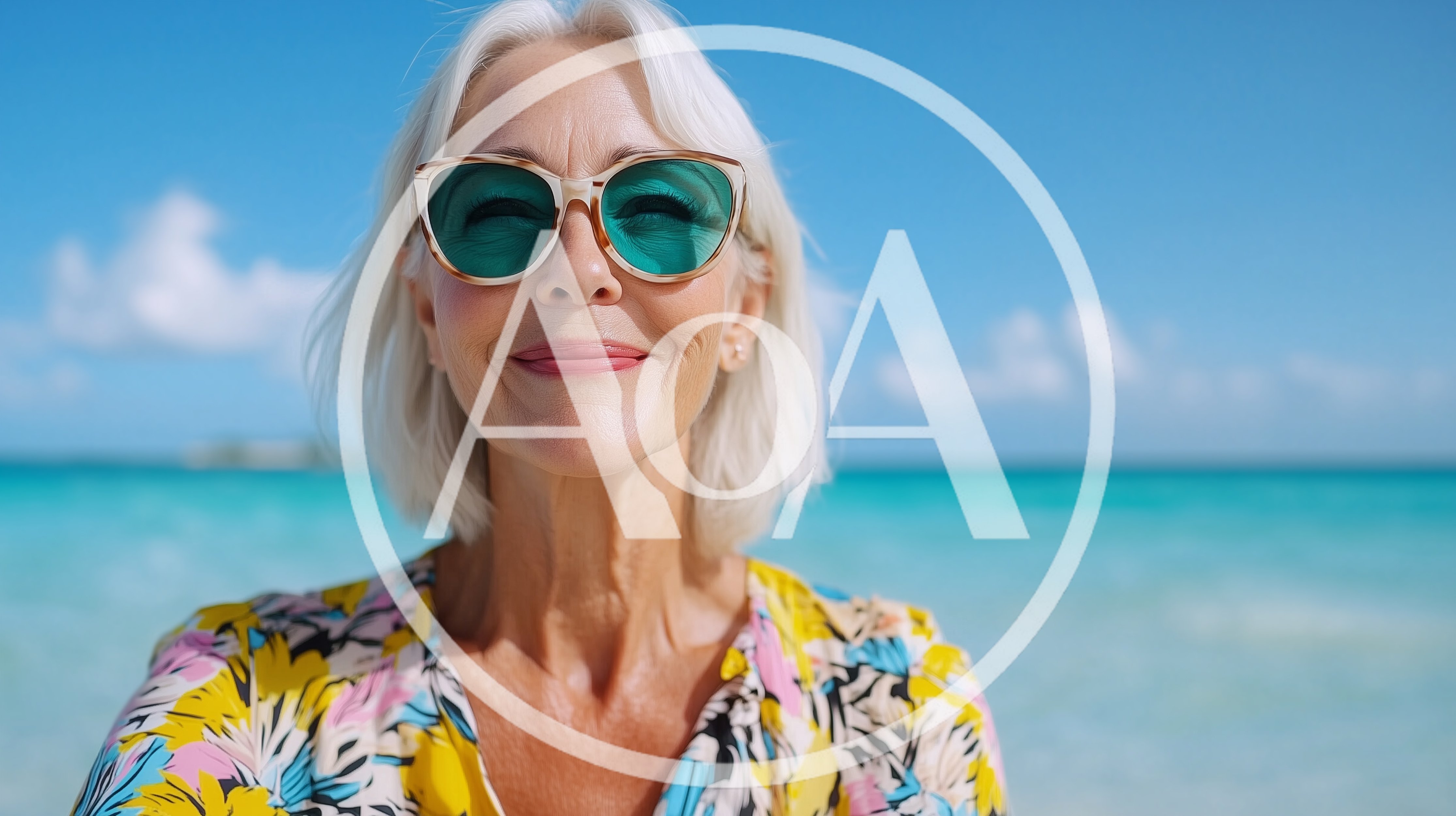 Senior Woman Smiling On A Tropical Beach