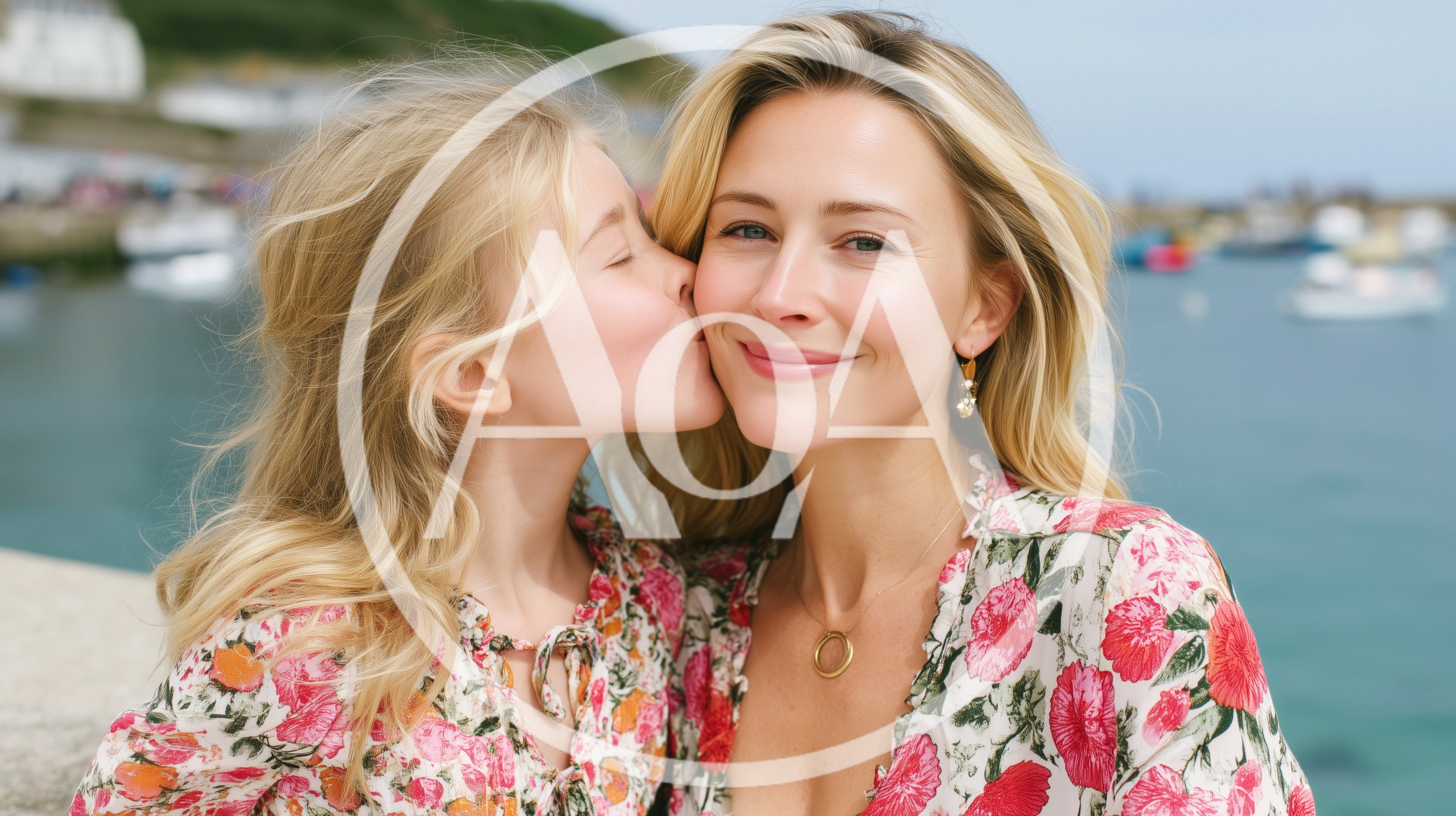 Mother and Daughter Sharing a Tender Kiss