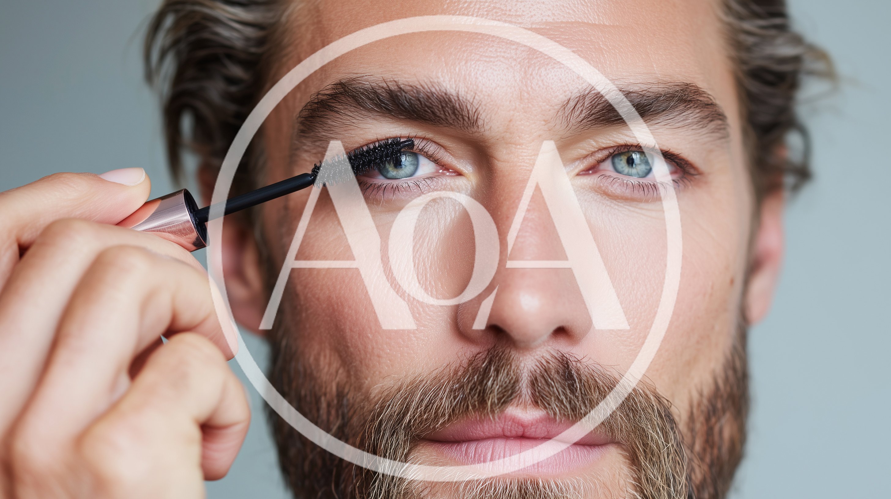 Man Applying Mascara to Eyelashes