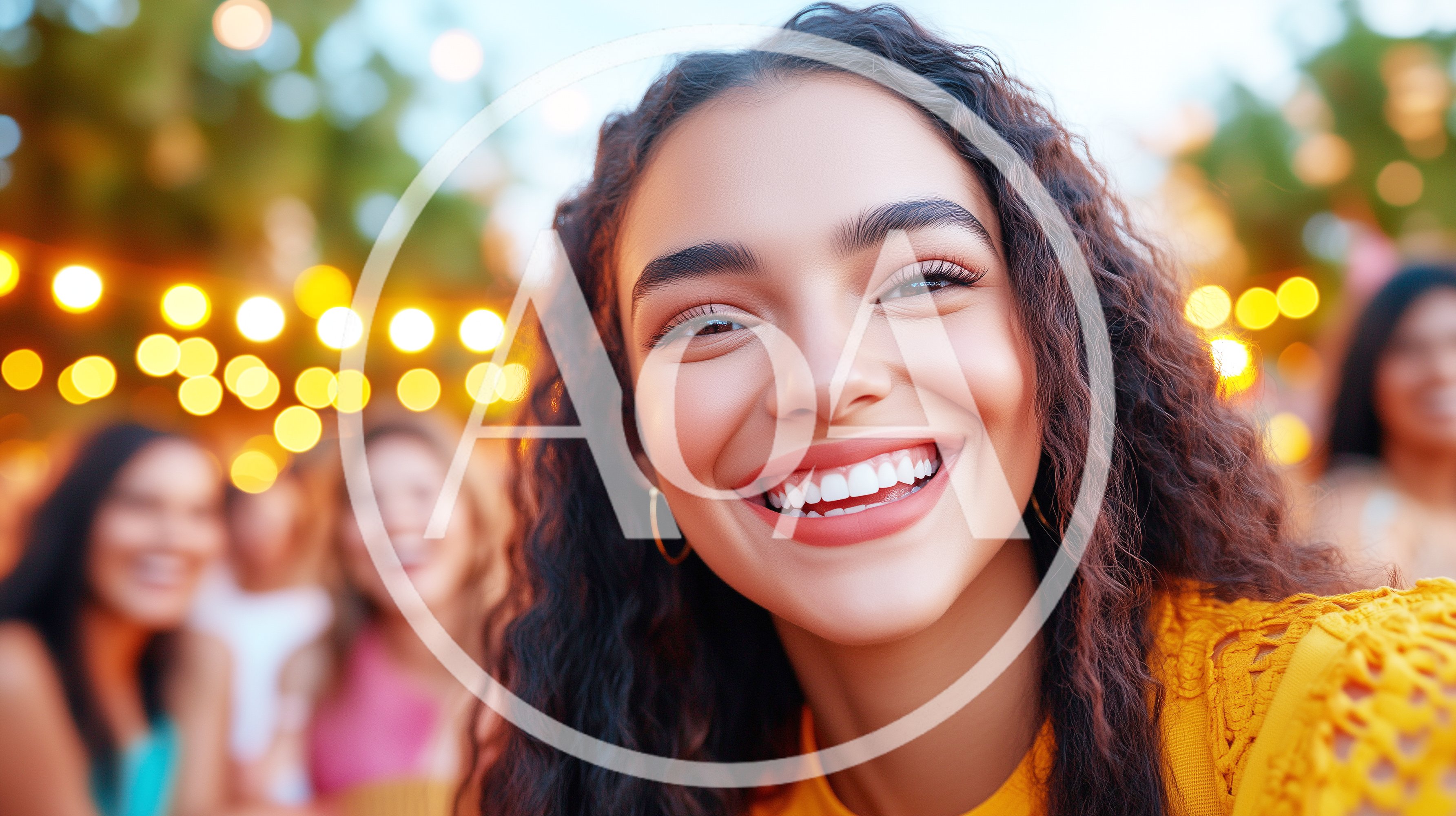 Young Woman Taking A Selfie At An Outdoor Party