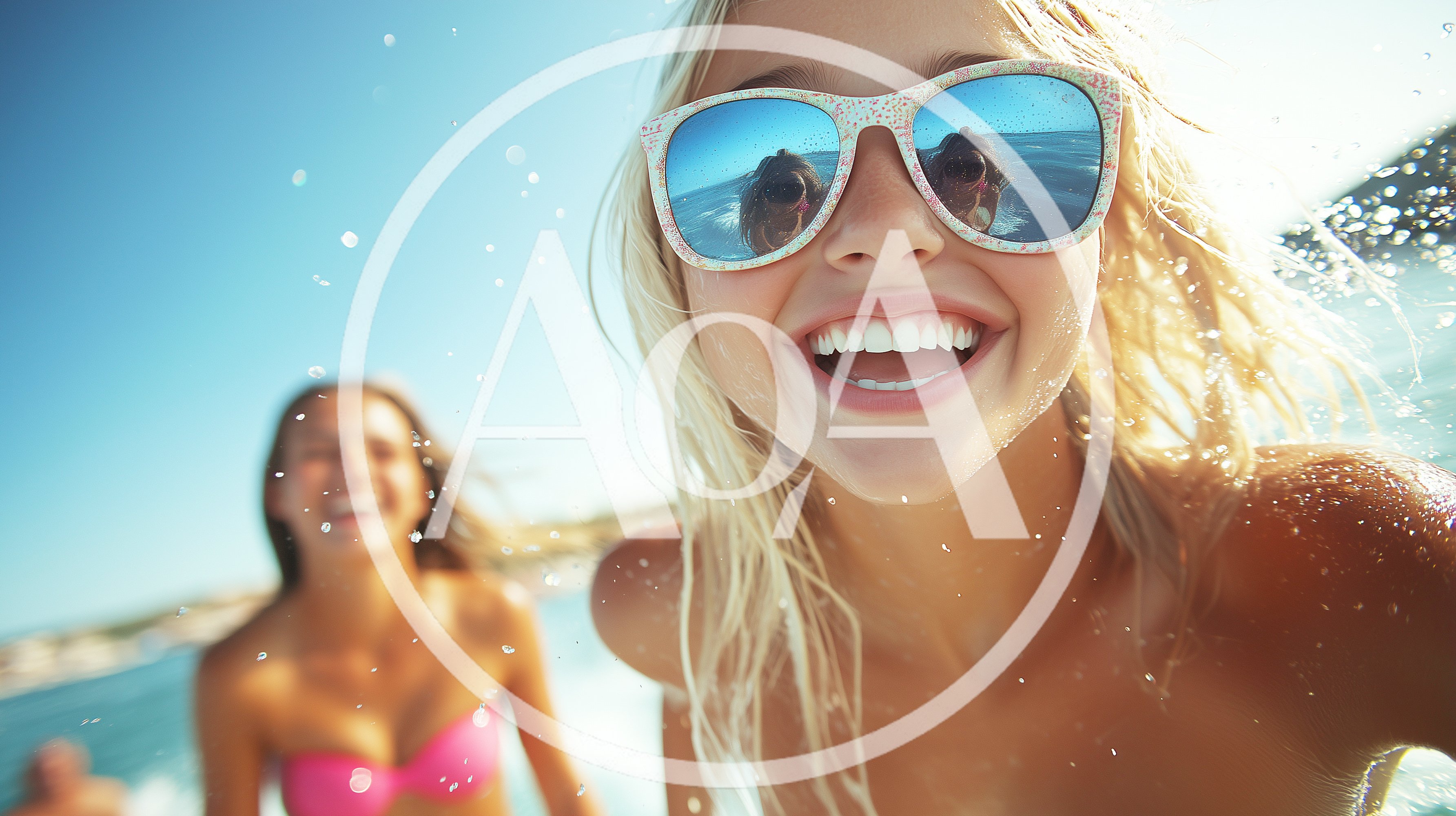 Young Women Having Fun At The Beach