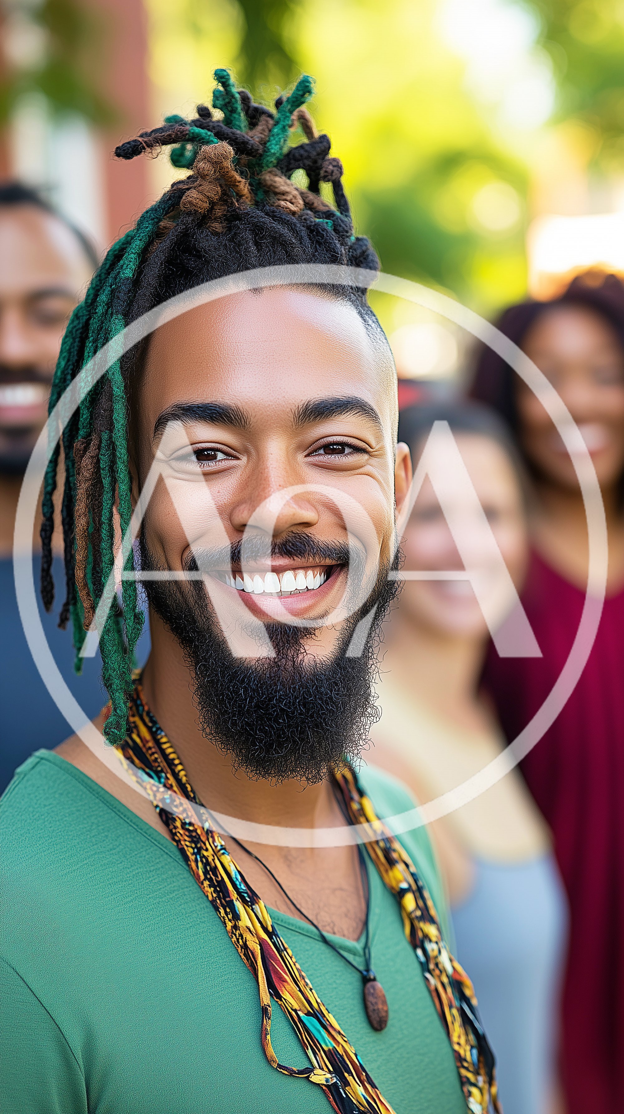 Portrait Of A Smiling Man With Dreadlocks