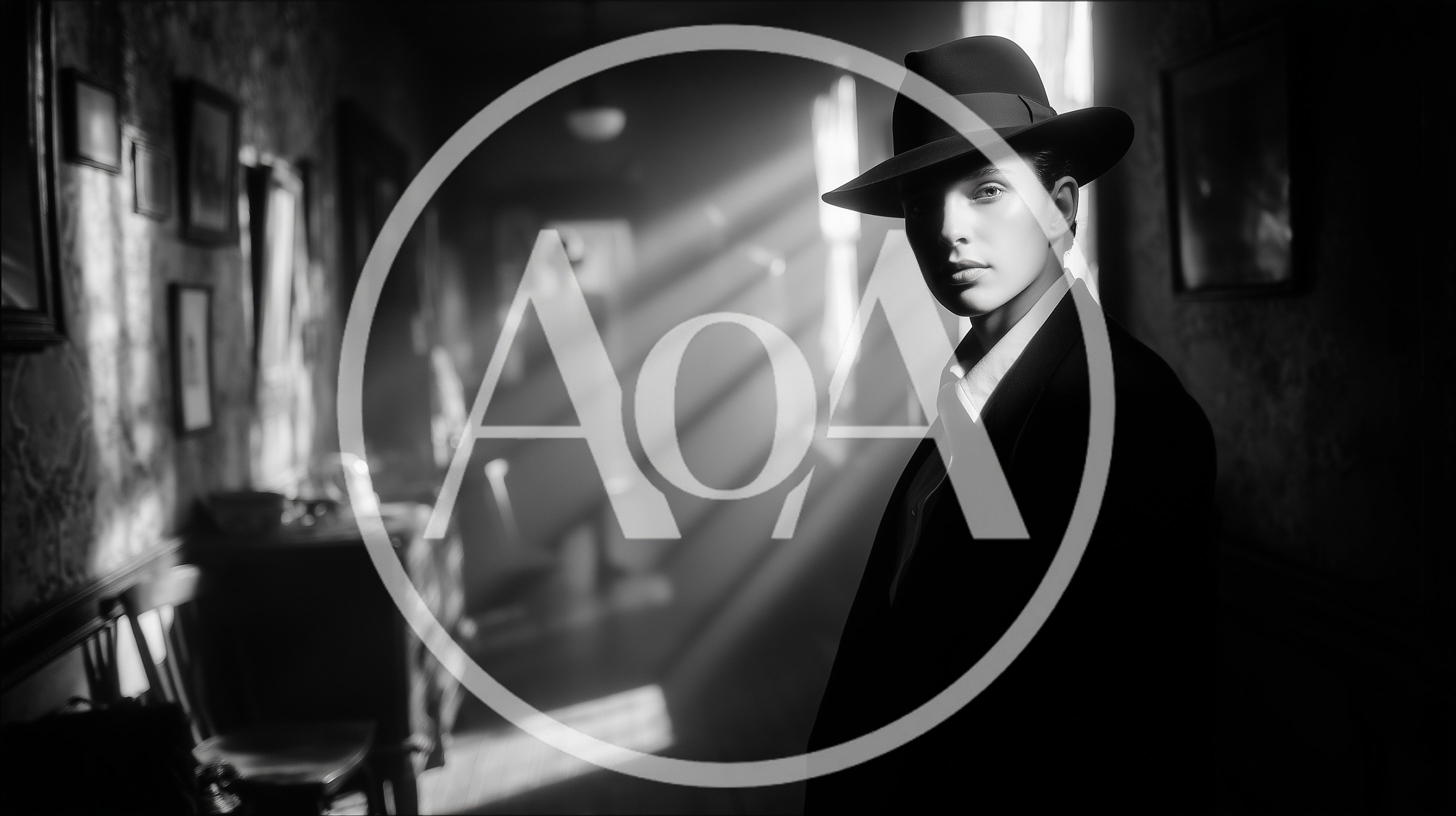 Noir Detective Standing In A Dimly Lit Hallway