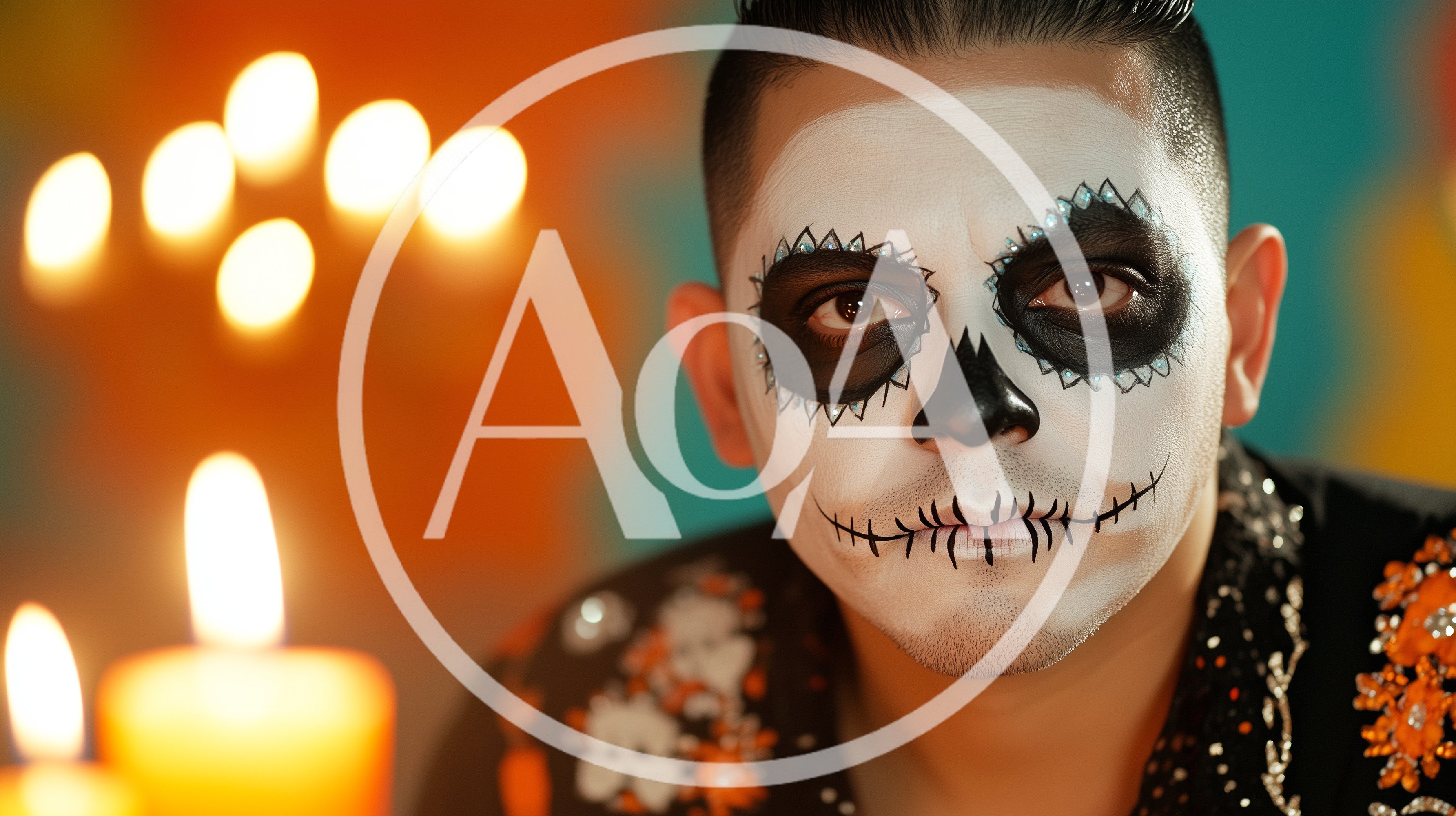 Man With Day Of The Dead Face Paint