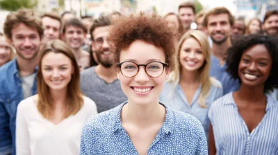 Diverse Group Of Smiling Young Professionals Outdoors