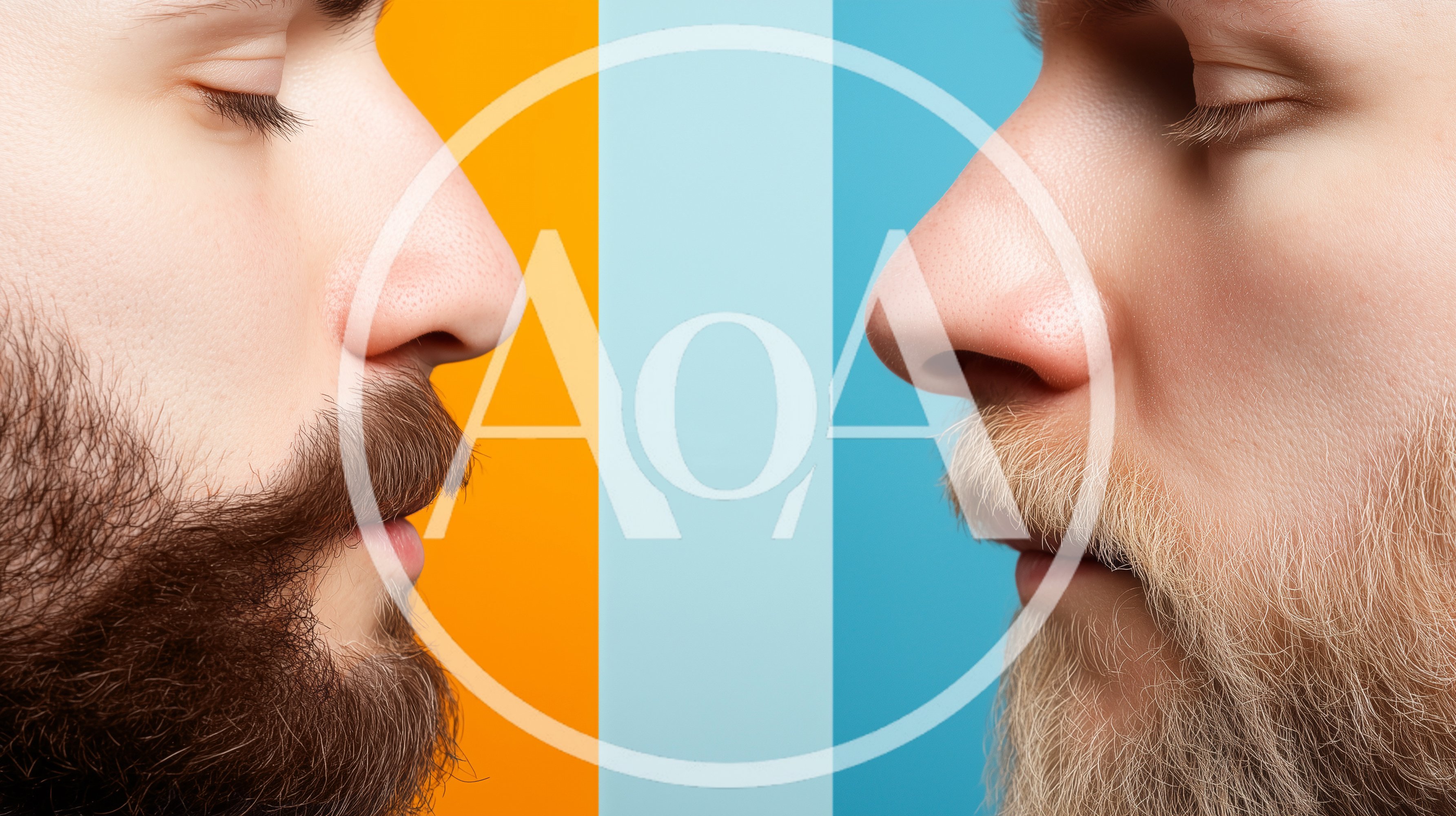 Two Men With Contrasting Beards Facing Each Other