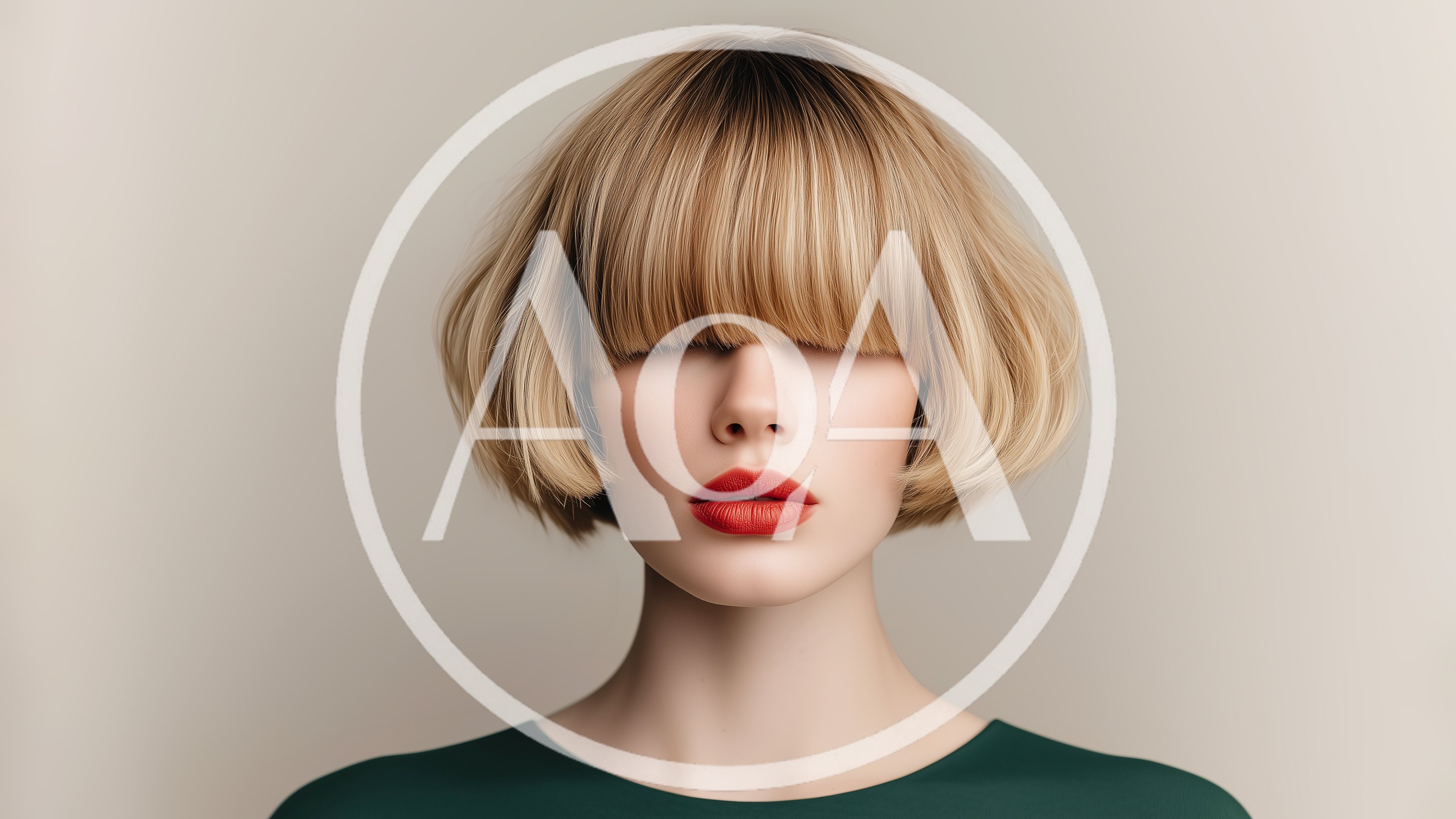 Portrait Of A Woman With Blonde Bob Haircut