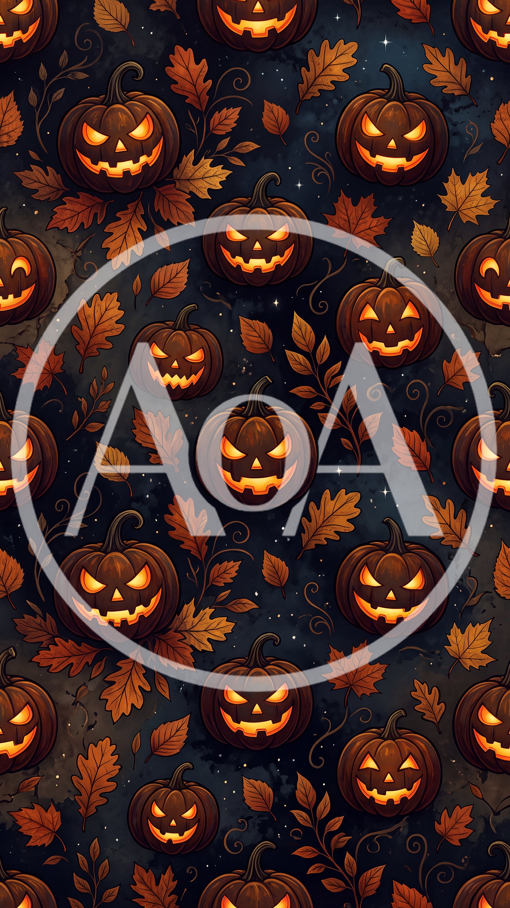 Seamless Halloween Pattern With Glowing Jack O Lanterns