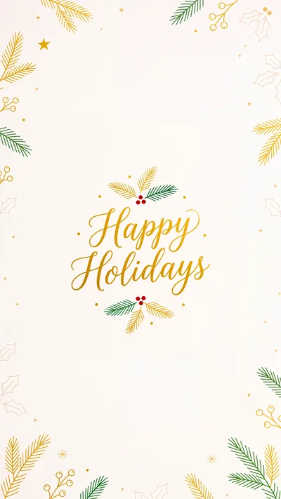 Minimalist Happy Holidays Greeting Card Design