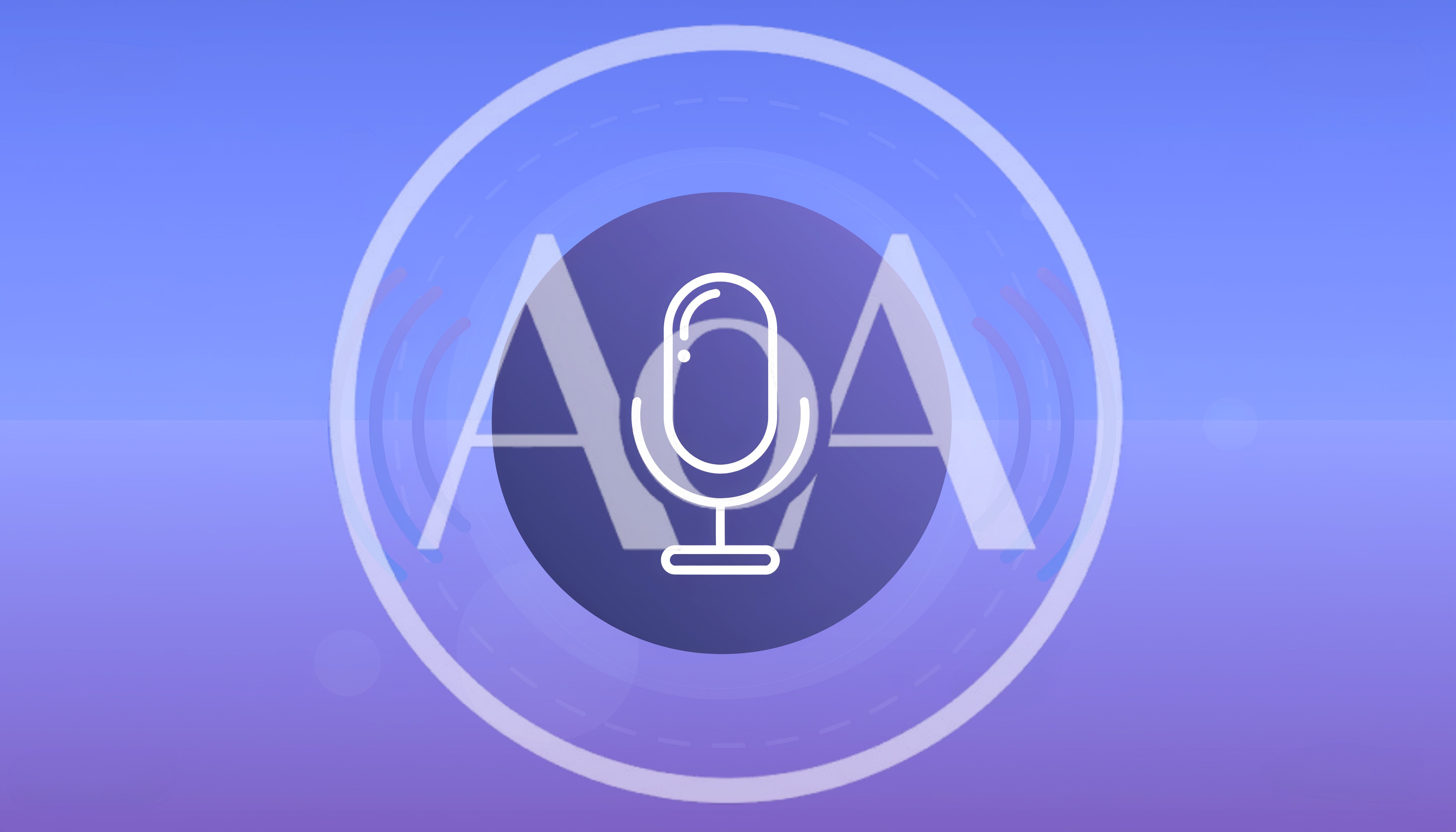 Digital Voice Assistant Microphone Icon On Gradient Background