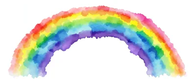 Watercolor Rainbow Illustration On White Background