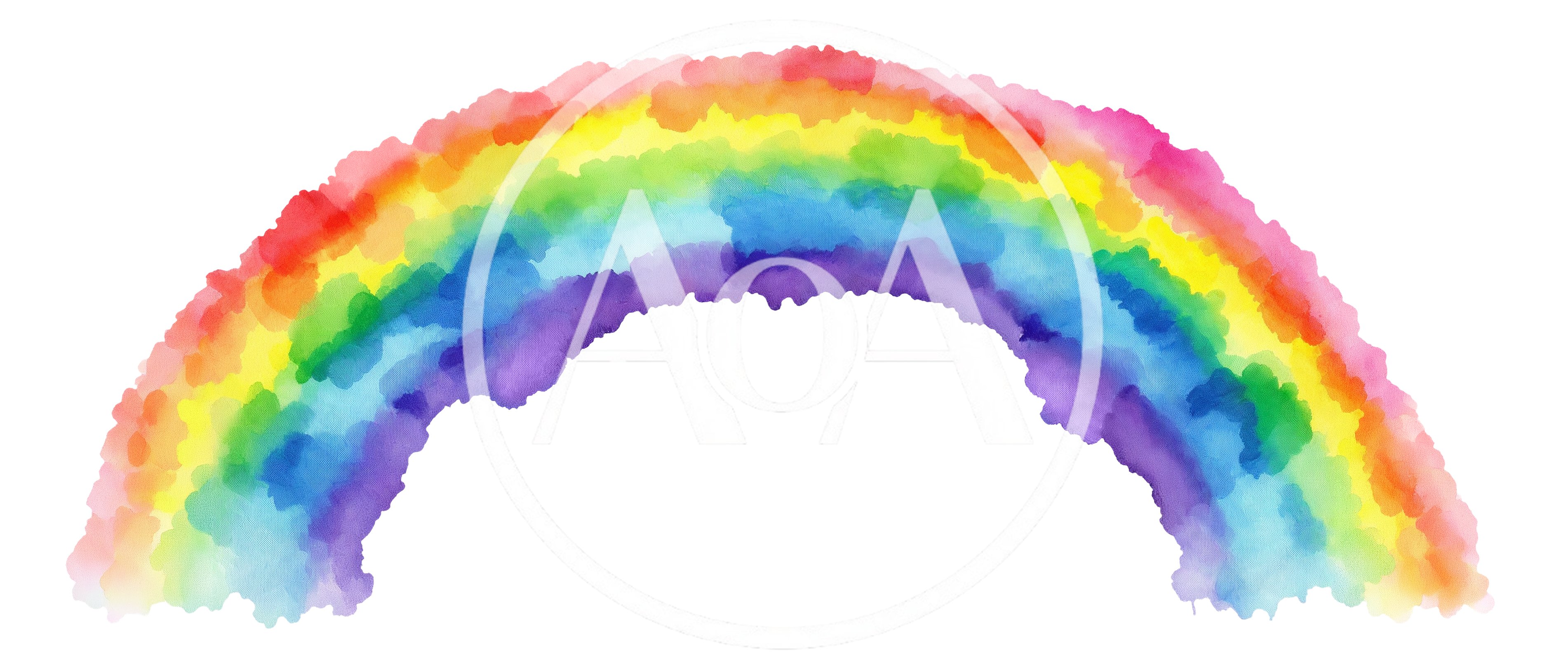 Watercolor Rainbow Arch Isolated On White Background