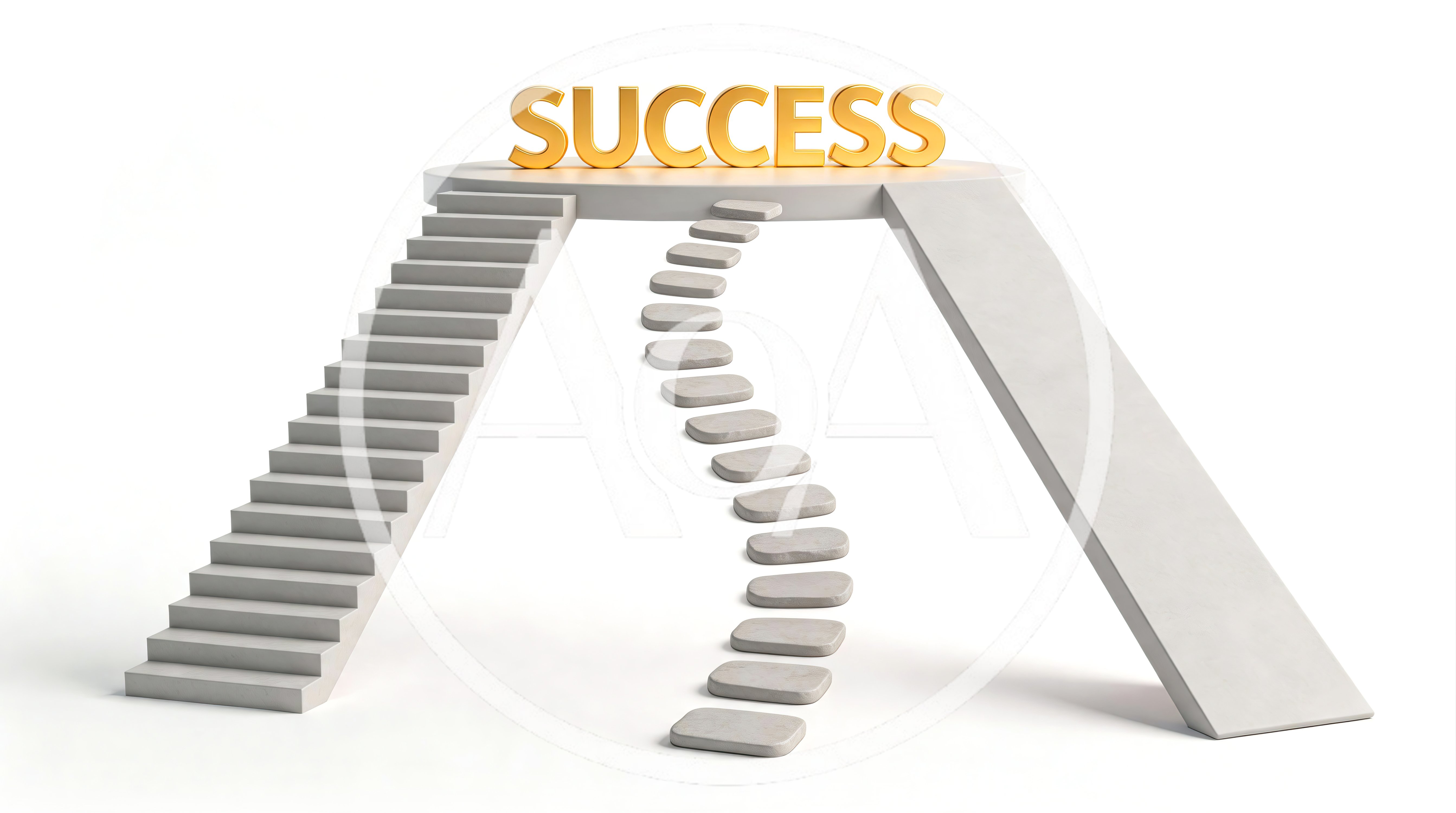 Conceptual 3D Illustration Of Success Paths