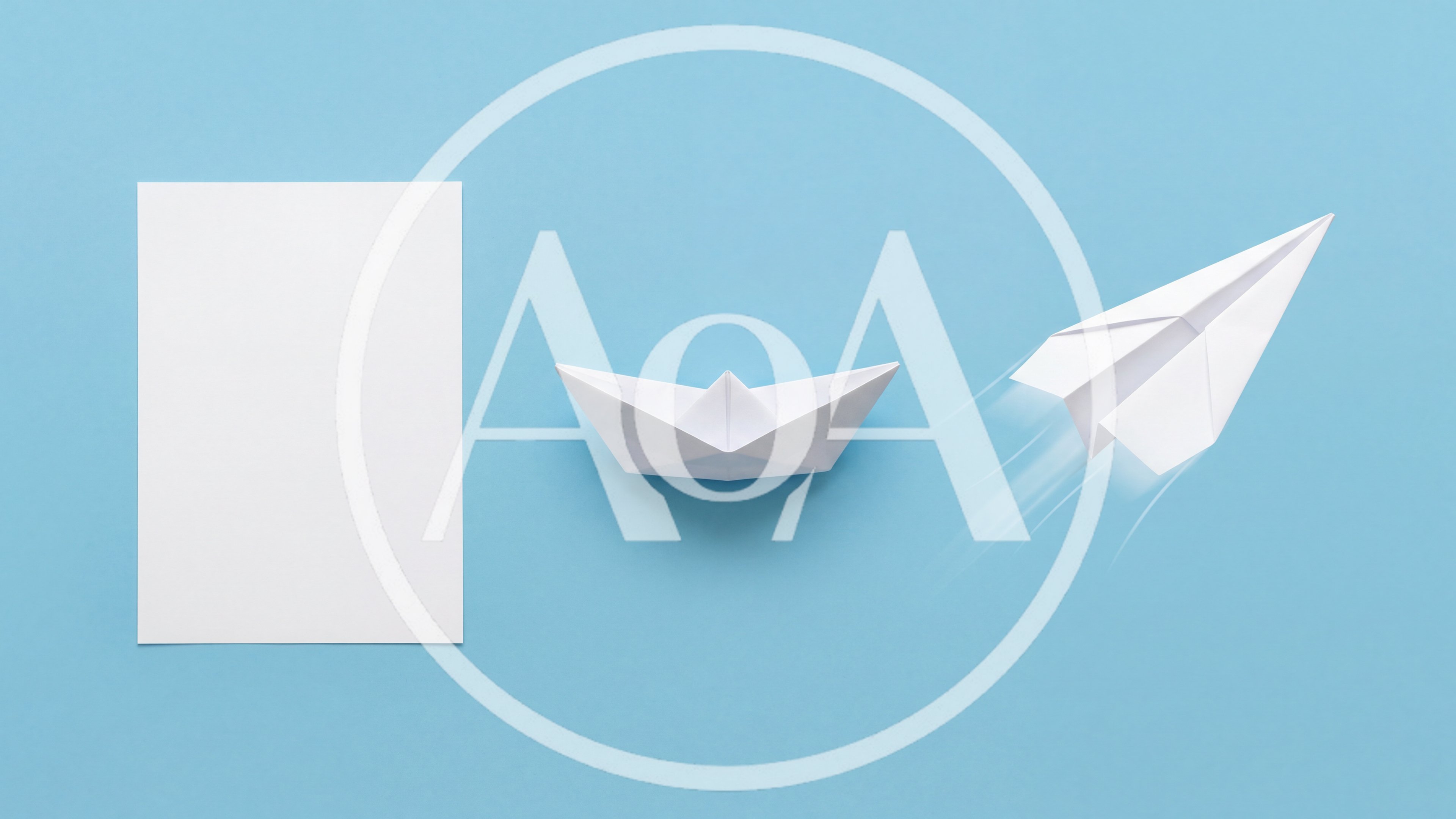 Paper Sheet Boat and Flying Paper Airplane