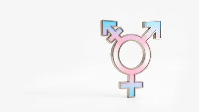 3D Rendered Transgender Symbol With Gradient Colors