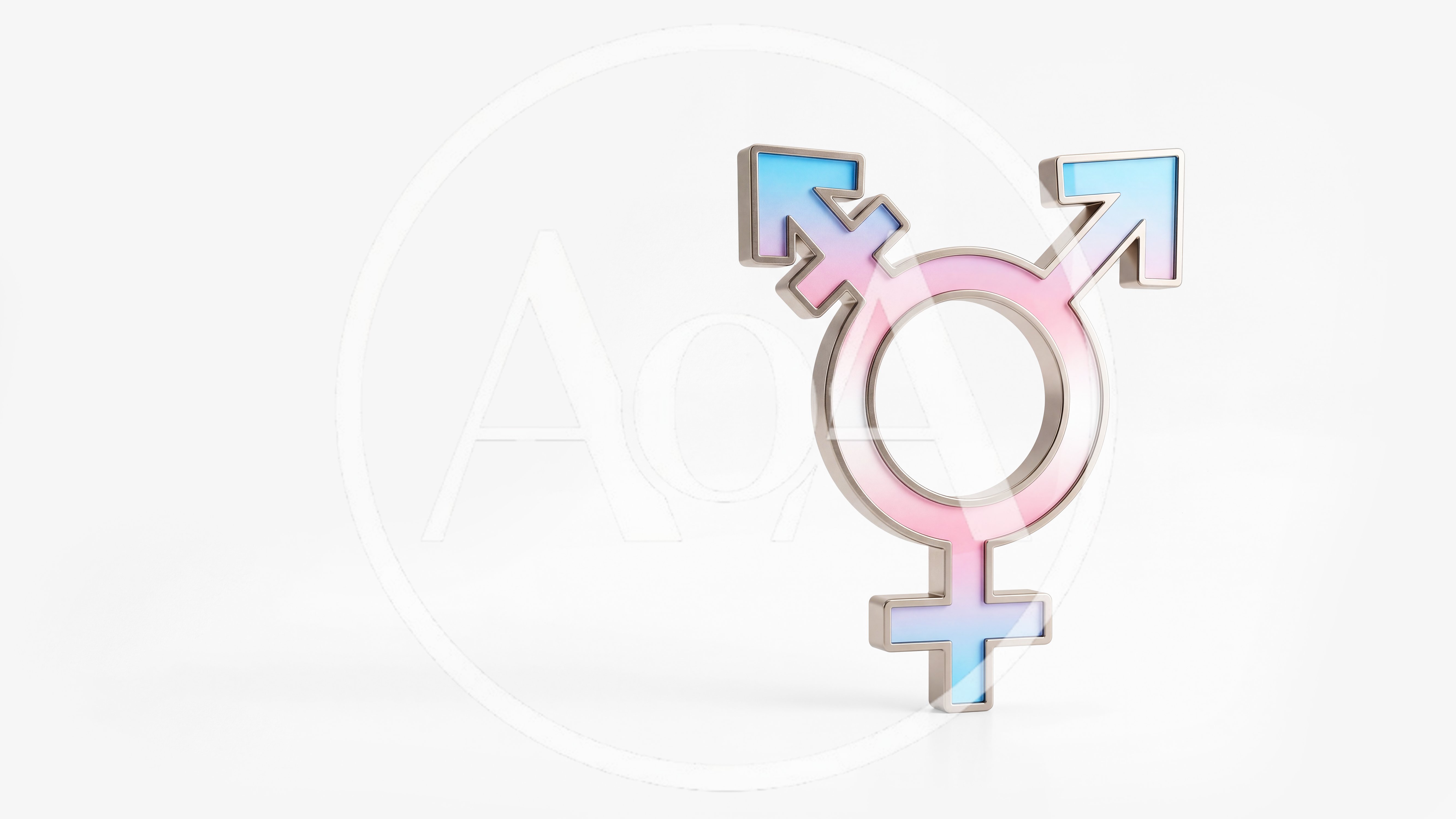 3D Rendered Transgender Symbol With Gradient Colors