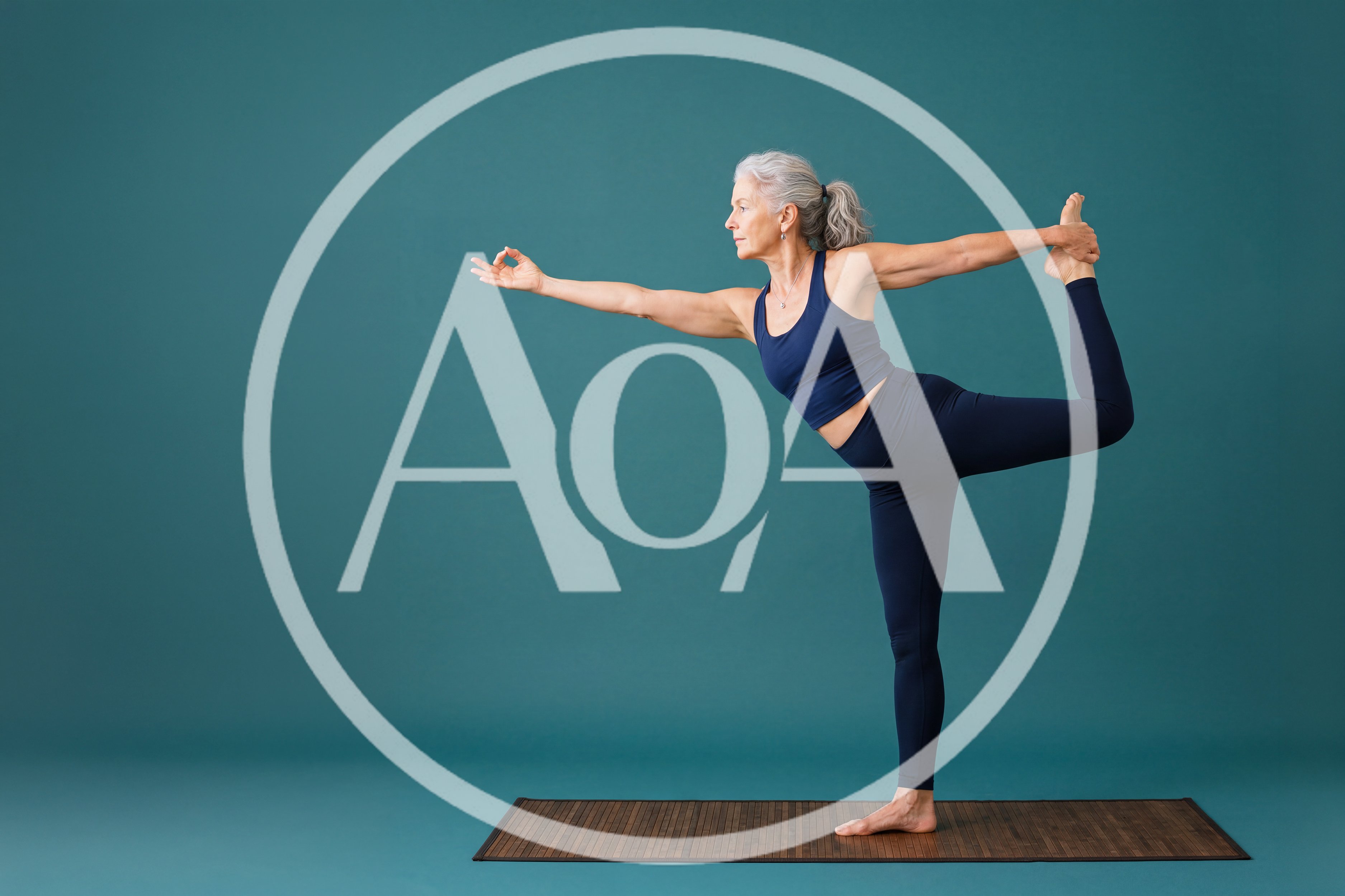 Senior Woman Practicing Dancer Pose Yoga