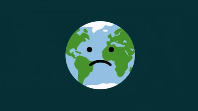 Sad Earth Globe Icon Animation