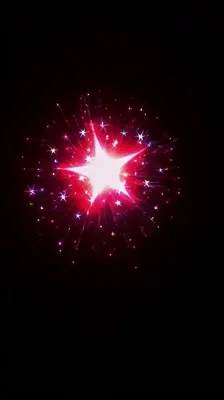 Bright Red Star Shaped Firework Explosion