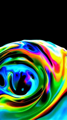 Abstract Iridescent Liquid Swirls In Motion