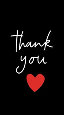 Thank You Text With Red Heart Graphic