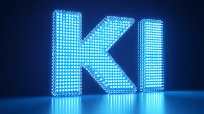 Glowing Blue LED Letter K And I Sign