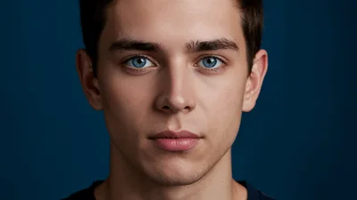 Portrait Of A Young Man With Blue Eyes